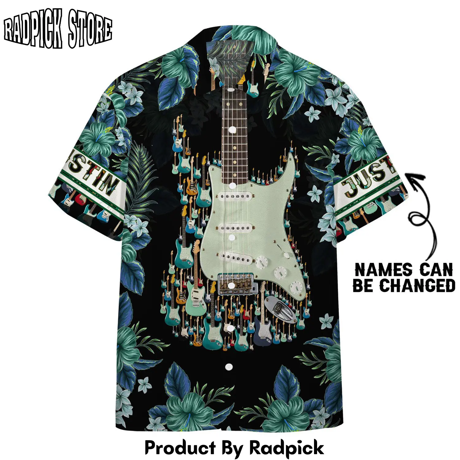 Radpick 3d electric guitar hawaii shirt jgn rp292869